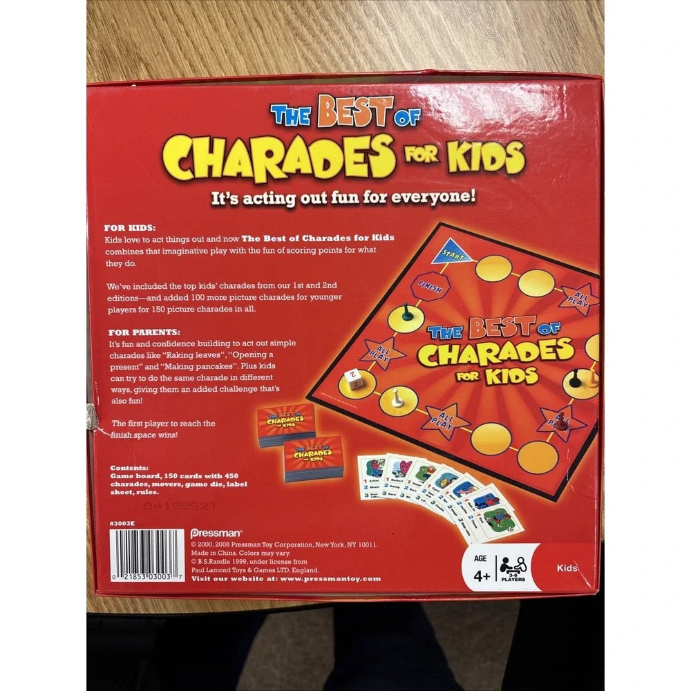 Pressman Charades for Kids, 2008 BEST Edition COMPLETE Excellent Condition